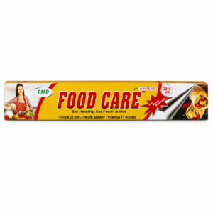 PMP Food Care Premium Aluminium Foil Roll - 20+5 Meter Extra Value Pack - 11 Microns Thickness Multipurpose Food Grade Kitchen Wrapping Foil for Cooking, Baking, Freezing, and Tiffin Packing